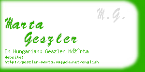 marta geszler business card